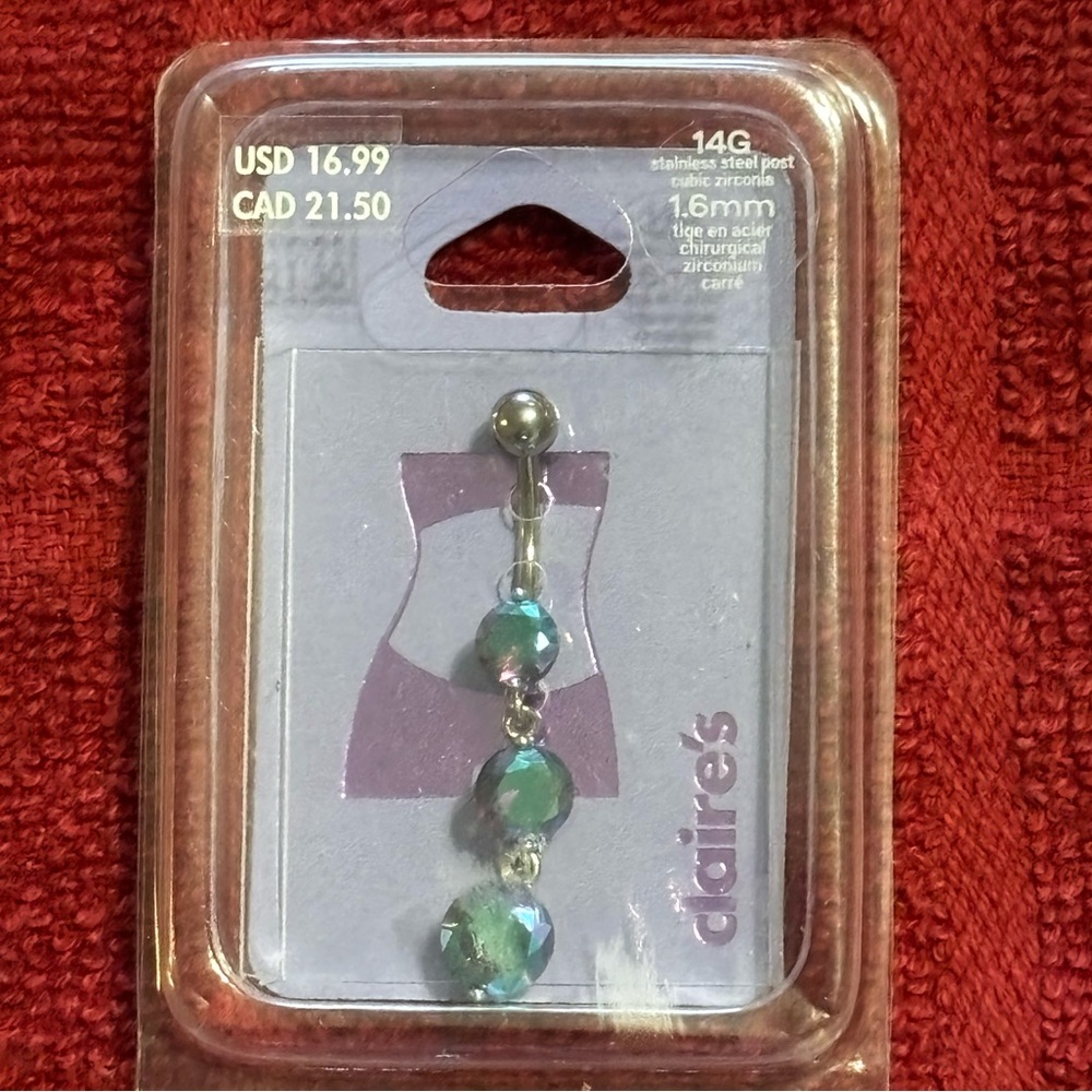 CLAIRE’S Belly Navel Ring Piercing‎ 14G 1.6mm Stainless Steel Post Claire’s